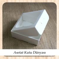 8x8x3 Beyaz Selefon Pencereli Karton Kutu