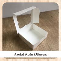 8x8x3 Beyaz Selefon Pencereli Karton Kutu