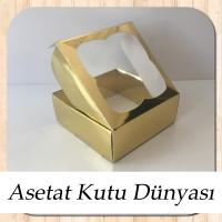 8x8x3 Gold Pencereli Karton Kutu