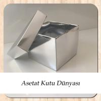 8x8x6.5 Gümüş Metalize Komple Karton Kutu
