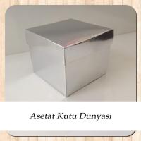8x8x6.5 Gümüş Metalize Komple Karton Kutu