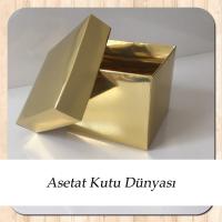 8x8x6.5 Gold Metalize Komple Karton Kutu