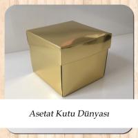 8x8x6.5 Gold Metalize Komple Karton Kutu
