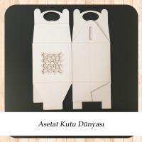8x8x8 Beyaz Karton Üzerine Saray Desenli, Lazer Kesim Kutu