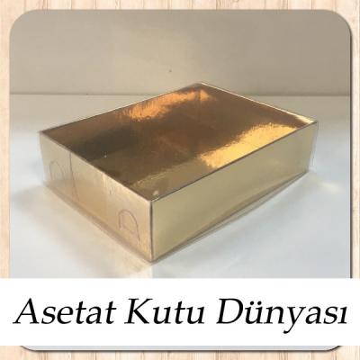 9x12x3 Altı Gold Üstü Asetat Kutu