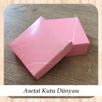 9x9x3 Altı Pembe Mermer Desenli Komple Karton Kutu
