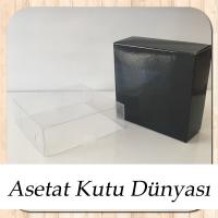 9x9x3 Altı Siyah Karton Üstü Asetat Kutu