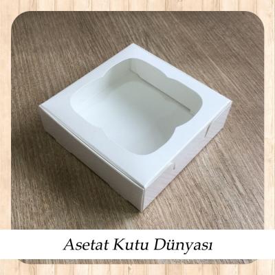 9x9x3 Beyaz Selefon Pencereli Karton Kutu