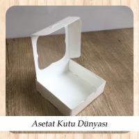 9x9x3 Beyaz Selefon Pencereli Karton Kutu