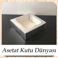9x9x3 Gümüş Pencereli Karton Kutu